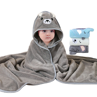 Serviette de bain à capuche jetable pour bébé en bambou à séchage rapide avec motif ours, forme personnalisée pour la plage et l'extérieur