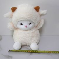 Pabrik Mainan Boneka Domba Putih Grosir Langsung Kapas PP Jaring Lembut Boneka Isi Empuk Hadiah Mesin Cakar Kualitas Tinggi Domba Bulu Halus