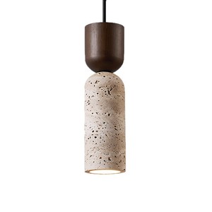 Japanese Wabi Sabi Style Travertine Pendant <b>Light</b> Led Single Head Home Bedroom Entryway <b>Lighting</b> - Product Image 5