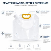 Vente en gros de sacs à eau pliables de grande capacité 3L 5L 10 litres, pour l'intérieur et l'extérieur, le camping, conteneur d'eau en plastique pour boisson