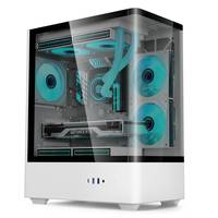 Oem Odm haut de gamme 2025 nouveau boîtier de jeu en verre incurvé pour PC de jeu avec alimentation 250W