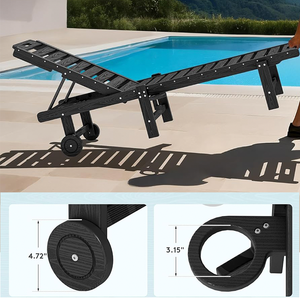 HDPE impermeable Adirondack silla tumbona todo clima plástico madera a prueba de viento piscina lateral Sun Lounge - Product Image 4