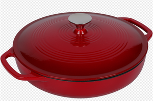 Offre Spéciale Casserole en <span class=keywords><strong>fonte</strong></span> de luxe 30 cm Four français à double oreille Ensemble émaillé rouge antiadhésif pour la cuisine - Product Image 3