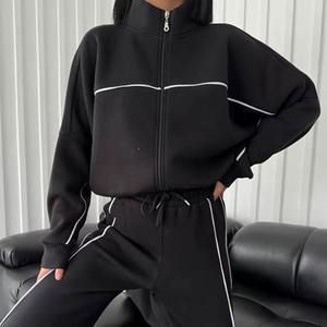 Ensembles de pantalons délavés <span class=keywords><strong>Scid</strong></span> à cordon personnalisés Survêtement Jogger Pantalon de survêtement évasé et ensemble de débardeurs courts sexy pour femmes - Product Image 3