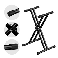 Support de clavier double X à dégagement rapide, robuste, pour piano et pratique en studio – Vente directe pour grossistes