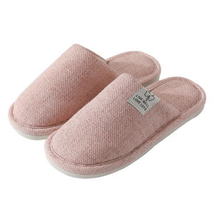 Pantuflas Unisex Transpirables de Lino y Algodón Suave para Interiores, con Forro de PVC, Punta Abierta, Amortiguación y Antideslizantes para Mujer - Product Image 6