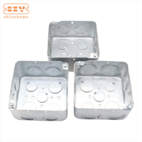Boîte de dérivation électrique en acier galvanisé carrée de 4 pouces American Standard 52171-1/2 et 3/4 pouces, indice de protection IP66, couleur argent, 0,8-1,6 mm
