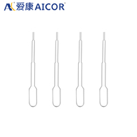 Pipette Pasteur Micro graduée stérile jetable en plastique médical de 0,5 ml, 1 ml, 2 ml, 3 ml, 5 ml, 10 ml