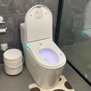 <span class=keywords><strong>WC</strong></span> intelligent électrique blanc avec télécommande, modes de drainage P-Trap et S-Trap, et chauffage du siège - Product Image 1