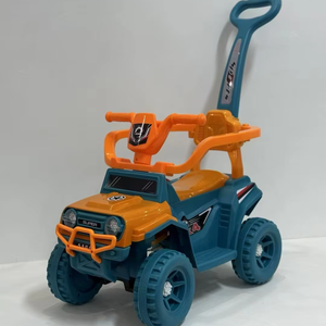 Hotselling elektrische kinderauto met 4 wielen, op batterijen, van plastic, voor kinderen van 2-4 en 5-7 jaar, met schommelende voetensteun en duwstang - Product Image 1