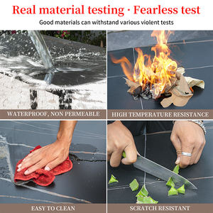 طاولة وكرسي مستطيلي أسود قابل للغسل ومقاوم للماء ومقاوم للطقس - Product Image 5