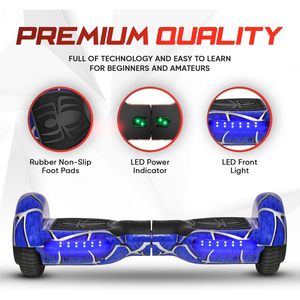 บอร์ดเลื่อนระดับ6.5 "สำหรับเด็กอายุ6-12ปีลายแมงมุมพร้อมลำโพงบลูทูธไฟ LED UL2272ของเล่นเพื่อความปลอดภัยตั้งโปรแกรมได้ - Product Image 2