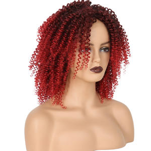 ยุโรปผู้หญิงใบหน้าวิกผมหยิกสั้น Afro Kinky วิกผมหยิกธรรมชาติผมสังเคราะห์สําหรับผู้หญิงผิวดํา - Product Image 6