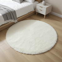 Tapis rond moelleux en fourrure synthétique avec imprimé pour chambre à coucher, salon et décoration intérieure – Vente en gros