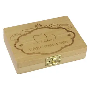 Creative Wooden Baby Teeth Box Tooth Box for Tooth Fairy