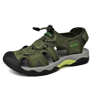 รองเท้าแตะหนังแท้สำหรับผู้ชาย ไซส์ใหญ่ ดีไซน์เนอร์ สำหรับฤดูร้อน เหมาะสำหรับใส่เที่ยวชายหาด - Product Image 4