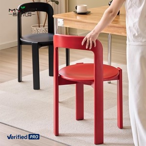 <span class=keywords><strong>Chaise</strong></span> <span class=keywords><strong>de</strong></span> salle à manger Rey en bois massif, style nordique, design simple et moderne, luxe léger, pour la maison et les restaurants, avec dossier - Product Image 6