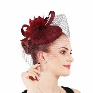 เครื่องประดับผมเจ้าสาวสไตล์ยุโรปอเมริกัน ผ้าตาข่าย ผ้าปิดหน้า หมวกคลุมผมสุดหรู สำหรับผู้หญิง - Product Image 2