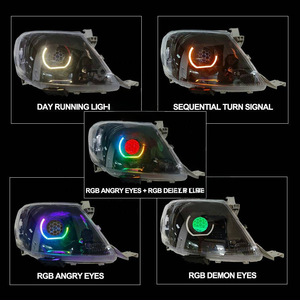 Sistema di Illuminazione Auto 2026 per Hilux Vigo 2005-2011, Fari LED RGBW con Effetto Occhi Arrabbiati, Abbaglianti e Anabbaglianti, Indicatori di Direzione - Product Image 4