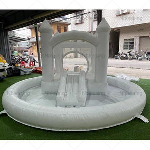 White Wedding Indoor Outdoor <b>Inflatable</b> Castle House Jumping Trampoline White <b>Inflatable</b> Castle White <b>Inflatable</b> Castle White We - Product Image 3
