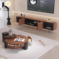 Ensemble de meuble TV et table basse en bois massif pour salon et chambre à coucher, mobilier de maison moderne de luxe de haute qualité
