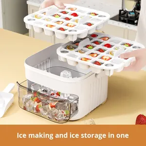 Eco-Friendly One-Click Quick-Frozen <b>Ice</b> Cube Mold Easy Release Whiskey Household <b>Ice</b> Box Storage Reusable Plastic <b>Ice</b> <b>Maker</b> Tool - Product Image 2