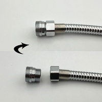 Adaptateur de Robinet en Laiton Chromé Facile à Connecter pour Tuyau d'Arrosage, Filetage M24 F22 Femelle vers G1/2 Mâle, Connecteur pour Tuyau de Douche et Filtre à Eau