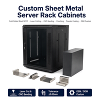 Armoire de serveur industrielle en tôle perforée sur mesure avec portes perforées, supports de montage en acier inoxydable, pour salles informatiques, fabrication OEM, noire