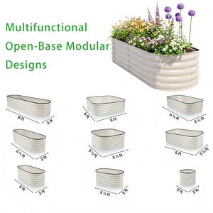 Jardinière surélevée modulaire en métal pour l'extérieur, facile à assembler, réglable, 9 en 1, pour légumes, fleurs, jardinières - Product Image 5