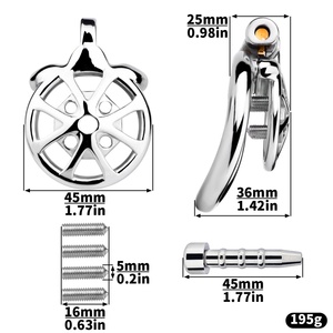 FRRK Wheel <b>Flat</b> <b>Screw</b> Chastity Lock Penis Cage with Metal Catheter Wheel Chastity Device Cock Cage Sex Toys Erotic Products - Product Image 2