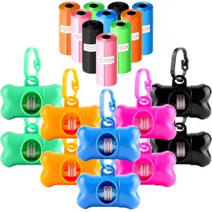 Portable Plastic Refill Travel Biodegradable Bag With Shape Pet Dispenser clip Rubber Dog Poop Bag Holder