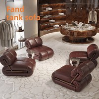 Canapé monoplace en cuir huilé de style industriel éclectique, design vintage nordique, pour salon, mobilier de maison