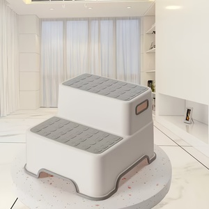 HALO - Taburete de Baño Antideslizante de Dos Peldaños de PP, Escalón Compacto de Plástico para Inodoro, para el Entrenamiento para Ir al Baño de los Niños, Seguro, OEM, ODM - Product Image 1