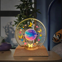 Lampe de nuit en cristal 3D, décorations lumineuses LED pour chevet, ciel étoilé, impression couleur, ambiance lumineuse nocturne, décoration de Noël, cadeau