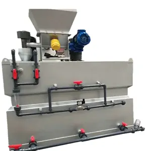 Automatic dry polymer dosing preparation system for pac pam flocculant in waste water treatment 3 tank mixing agitator