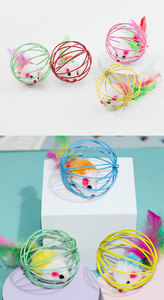 Tüyler sürdürülebilir PP malzeme ile renkli kedi oyuncak tel kafesleri 'kendini eğlence ve merhaba oyuncaklar için - Product Image 6