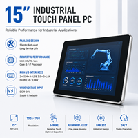 Computadora Industrial con Pantalla Táctil HMI de 15 Pulgadas, Resistiva de 5 Cables, Sin Ventilador, 9-36V DC, Amplio Rango de Temperatura, Win10 Linux
