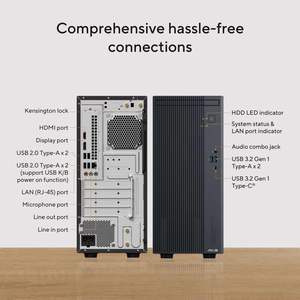 Ordinateur de bureau V500 Intel Core i7 4,9 GHz Octa Core 16 Go de RAM 512 Go SSD 500 Go HDD Tour d'entreprise Windows 11 - Product Image 3