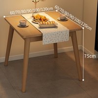 Table et chaises de salle à manger carrées en bois massif, design moderne, portables et durables, pour appartement et usage domestique