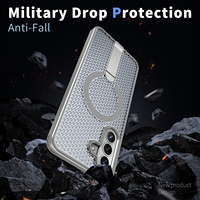 Coque magnétique pour Samsung Galaxy A57 avec béquille et chargement sans fil, compatible A37 A27 A17 A56 A36 A26, dissipation thermique, coque rigide