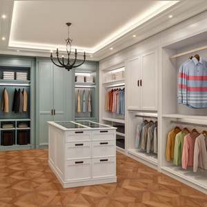 Armario Vestidor en Forma de U SANTOPOVA con Acabado Pintado, Estantes con Iluminación LED y Cajones en la Isla Central - Product Image 4