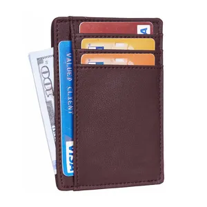 Ultra Slim Design Kunden spezifische Rfid Blocking Minimalist Small Wallet für Männer mit Name ID Card Slot