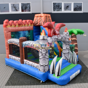 Castillo inflable con tobogán de dinosaurio, brincolín inflable comercial para niños, combo de juegos inflables para exteriores. - Product Image 5
