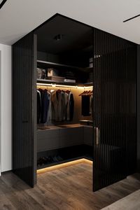 Vermonhouzz <span class=keywords><strong>Dressing</strong></span> sur mesure de luxe avec porte vitrée et éclairage LED intelligent, armoire de rangement modulaire pour villa - Product Image 5