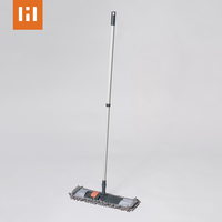 Ensemble de serpillière plate ultra-résistante avec seau, manche extensible en acier inoxydable, 2 têtes de serpillière, essorage automatique, absorption rapide