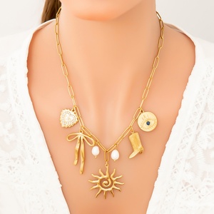 Collar de cadena de lujo de alta gama chapado en oro de 18 quilates de acero inoxidable con colgante de moda y joyería estilo Ins - Product Image 3