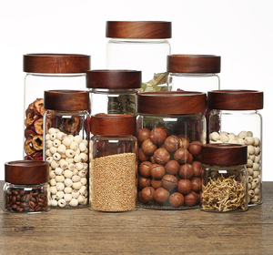 Frascos de Vidrio de Borosilicato Herméticos al por Mayor de 16oz, 30oz, 500ml, 900ml con Tapa de Bambú y Boca Ancha para Almacenamiento de Alimentos en la Cocina - Product Image 5