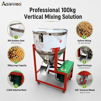 Mélangeur vertical de semences en acier inoxydable 100 kg, machine électrique de traitement des semences, mélangeur de revêtement de grains pour blé, maïs, agriculture