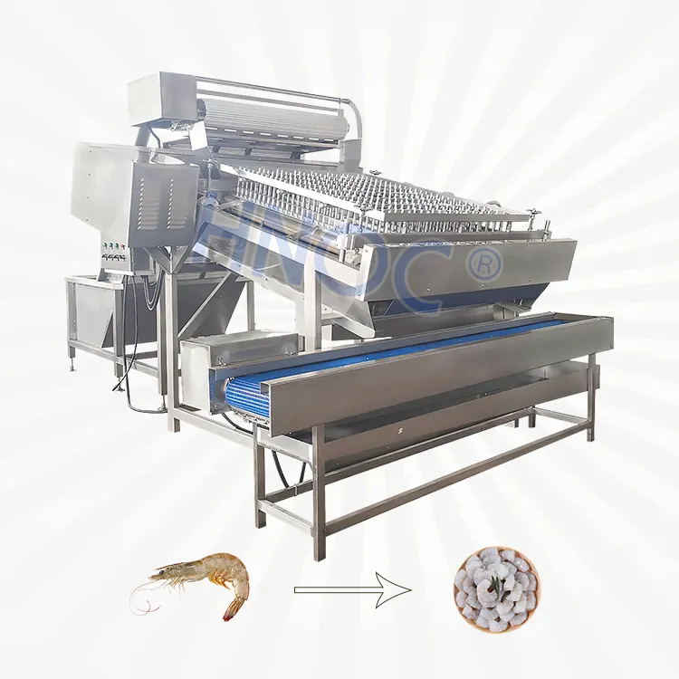 80 Kg/u Automatische Reinigingsmachine Voor Het Verwijderen Van Garnalenschillen