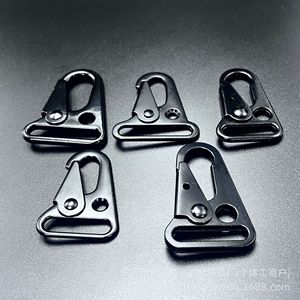 Snap <b>Hook</b> Zinc Alloy Black Electrophoresis Outdoor Tactical Key Ring With Loop Rotating Dog Buckle Metal Webbing <b>Hook</b> - Product Image 2
